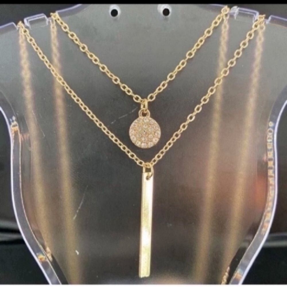 New Rhinestone Round Necklace
